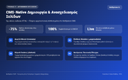 1. CMS-Native Δημιουργία Σελίδων & Design: Αυτόματη σύνθεση σελίδων με εγγενή modules (htmlbox, galleries, φόρμες, μενού) και οπτικός έλεγχος σε πραγματικό browser.